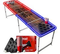 Beer Pong Official LED Light Full Set | 1 Table + 2 Racks + 22 Red Cups + 4 Balls | Complete Pack | Official Table Size | Party | OriginalCup®