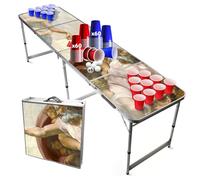 Beer Pong Official Table Set | Godpong | 1 Beer Pont Table + 120 Cups (60 Blue & 60 Red) + 6 Balls | Complet Set | Official Table | Scratch Proof | Party Games | OriginalCup®