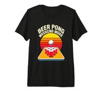Beer Pong Weekend Mode Retro College Party Drinking Game Premium T-Shirt