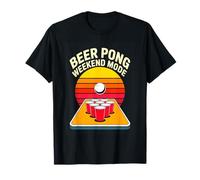 Beer Pong Weekend Mode Retro College Party Drinking Game T-Shirt