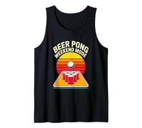 Beer Pong Weekend Mode Retro College Party Drinking Game Tank Top