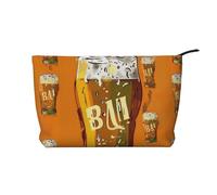 Beer Printed Makeup Bag Corduroy Travel Cosmetic Bags Cosmetic Case Toiletry Bag Organizer for Women Mom Girls