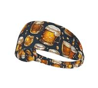 Beer Printing One-Pack Comfortable Elastic Exercise Headband Athletic Band 4.3 * 13.4in Soft And Breathable â€‹