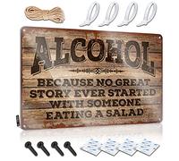 Beer Signs For Man Cave Because No Great Story Ever Started With Someone Eating A Salad Sign Man Cave Signs Vintage Funny Men Cave Decor(20X30CM)