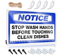 Beer Signs For Man Cave Notice Stop Wash Hands Before Touching Clean Dishes Tin Sign Man Cave Signs Vintage Funny Men Cave Decor(30X40CM)