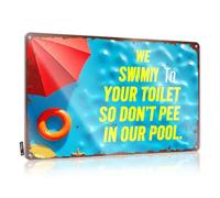 Beer Signs For Man Cave We Swim To Your Toilet So Don'T Pee In Our Pool. Tin Sign Stuff For Boys Room Man Cave Signs And Decor(20X30CM)