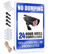 Beer Signs Metal Vintage Warning No Dumping Video Surveillance Violators Will Be Prosecuted Tin Sign Home Bar Decor Funny Signs Metal(20X30CM)
