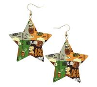 Beer Statement Earrings for Women, Star Drop Earrings, Elegant Dangle Jewelry for Formal Gatherings