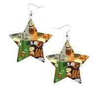 Beer Statement Earrings for Women, Star Drop Earrings, Elegant Dangle Jewelry for Formal Gatherings