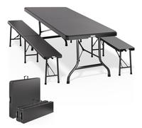 Beer Table and Bench set 3-piece plastic anthracite 180cm