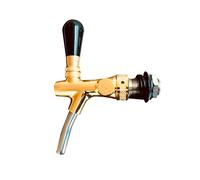 Beer tap, self closing beer faucet - gold plated 55 mm
