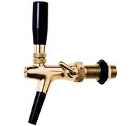 Beer tap, self closing beer faucet - with compensator, gold plated, 10 mm version 55 mm