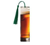 Beer Tassel Bookmarks for Women, 5 Pc Wooden Study Supplies Book Accessories Set