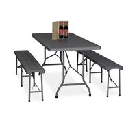 Beer Tent 3-Piece Folding Garden Furniture Set Table Bench Foldable Weatherproof