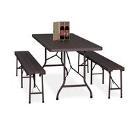 Beer Tent 3-Piece Folding Garden Furniture Set Table Bench Foldable Weatherproof