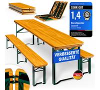 Beer tent set 220cm foldable 10 persons high load capacity solid wood