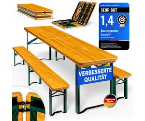 Beer tent set 220cm foldable 10 persons high load capacity solid wood