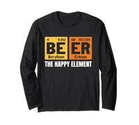Beer The Happy Element Periodic Table Science Humor Drinking Long Sleeve T-Shirt