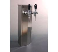 Beer tower, tower beer dispenser, stainless steel, 2 lines