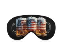Beer U.S. Flag 4th of July Funny Eye Mask for Sleep with Adjustable Strap Blocks Light Eye Shade Cover
