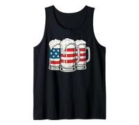 Beer USA Flag Patriotic Fourth of July Drinkers Party Tank Top