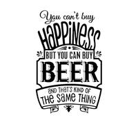Beer Wall Stickers Restaurant Pub Removable Vinyl Sticker You Can't Buy Happiness But You Can Buy Beer Decors Wall Decals Small - 27x42cm
