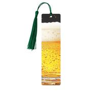Beer Wallpaper Printed Metal Bookmarks S - Dark Green Lightweight Aluminium Book Marker for Books, Journals & Gifts, Ideal Book Lovers, Holiday Decor & Crafts