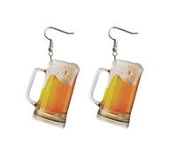 Beer Wine Whisky Shaped Earring Earrings Dangles 3D Studs Scotch Bourbon On The Rocks Glass Frosty Country Alcohol Drink Goth Gothic Punk Y2K Barista Espresso Cup Mug Saucer Red Rose Cafe Art Honey