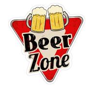 Beer Zone Sticker - Funny Wall Decal for Home Bars, Kitchens, Man Caves, Garages, or Parties - Waterproof Vinyl - 310x330mm