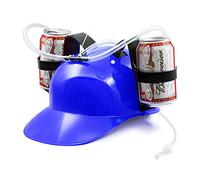 BeerHelmet® Blue Beer Hat | Anti-Thirst Hat | Premium Quality | 2 Drink Holders with Reusable Built-In Straws | Adjustable Size | Drinking Game | Created and Developed by OriginalCup®