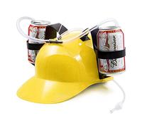 BeerHelmet® Yellow Beer Hat | Anti-Thirst Hat | Premium Quality | 2 Drink Holders with Reusable Built-In Straws | Adjustable Size | Drinking Game | Created and Developed by OriginalCup®