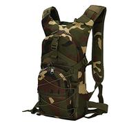 BeerMmay Military Bicycle Backpack 15L Camouflage Casual Multi-Pocket Durable Waterproof Travel Tactical Climbing Trekking Hiking Sports Small Backpack Bag Army Day Pack Jungle Camouflage