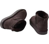 BeerMmay Mini Ankle Boots for Women - Fur Lined Winter Boots with Non-Slip Coating, Chocolate, 7 UK