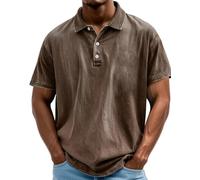 BeerMmay Mokaloha Men's Shirts, Casual Button Down Shirts, Short Sleeve Textured Shirt, Summer Beach Shirts for Men, brown, XL-5XL
