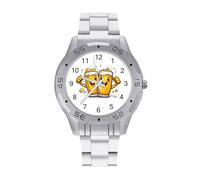 Beers Cheers to Victory Quartz Wrist Watch Stainless Steel Watches for Men Women Easy to Read