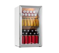 Beersafe XXL Crystal White Refrigerator 80 litres 3 shelves Double-Insulated Panoramic Glass Door Stainless Steel
