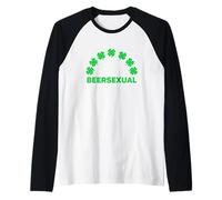 Beersexual Shamrock Beer Lover Drinking St Patrick’s Day Raglan Baseball Tee