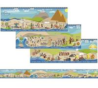 Beersheba Bible Story Timeline Wall Chart Poster for Kids - 8.5 Feet Long Illustrated Bible History Events for Children's Ministry Classroom including Old and New Testament Stories (12" x 102")