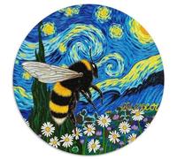 Bees And Flowers 1000 Pieces Diligent Bees Jigsaw Puzzle Round DIY Unique Puzzle Games Women Gifts for Men 1000pcs (67.5x67.5cm)