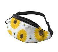 Bees and Sunflowers Fanny Pack for Men Women Adjustable Belt Waist Pack Bag Fashion Hip Bum Bags for Outdoor Running Workout Travel Hiking