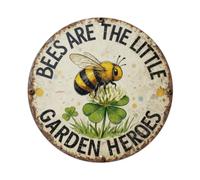 BEES ARE THE LITTLE GARDEN HEROES Metal Tin Sign Plaque