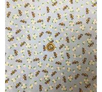 Bees Buzzing in Miniature Garden Daises Poly Cotton Fabric Per Metre 114cm Wide (One Metre) (Bees n Daisies - Blue)