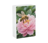 Bees Collect Honey Cigarette Case Hard Plastic Flip-Top Slim Pocket-Size Cigarette Holder for 18-20 King Size Cigarettes Crush-Proof Cig Case Reusable Smoking Accessories for Men Women