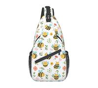 Bees Cute Honey Sling Bag, Chest Bag Daypack, Crossbody Sling Backpack for Travel Sports Running Hiking
