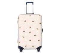bees daisies checkered cute Travel Luggage Covers - Elasticity Suitcase Covers Protector for Luggage 18-32 Inch