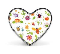 Bees Flower Heart Metal Brooches 1 Inch Decorative Badges Exquisite Decorations Pins for Clothing