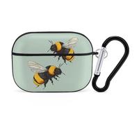Bees Flying Compatible with Airpod Pro Case Cover Skin with Keychain