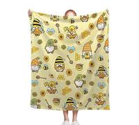 Bees Gnomes Blanket, Bee Gnome 40 x 50 Inch Throw Lightweight Super Soft Cozy Blankets for Couch Bed Sofa Chair