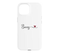 Bees Heart Handwritten Typography Case for iPhone 15