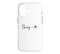 Bees Heart Handwritten Typography Case for iPhone 16
